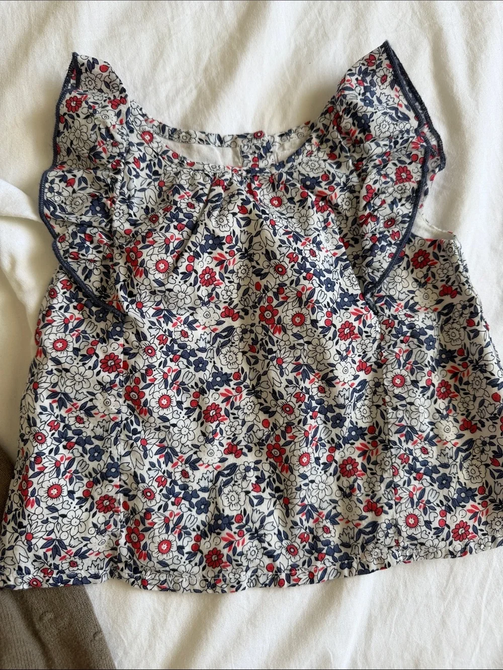 GAP Girls White Dress with Yellow Floral Ombre 3-6 months
